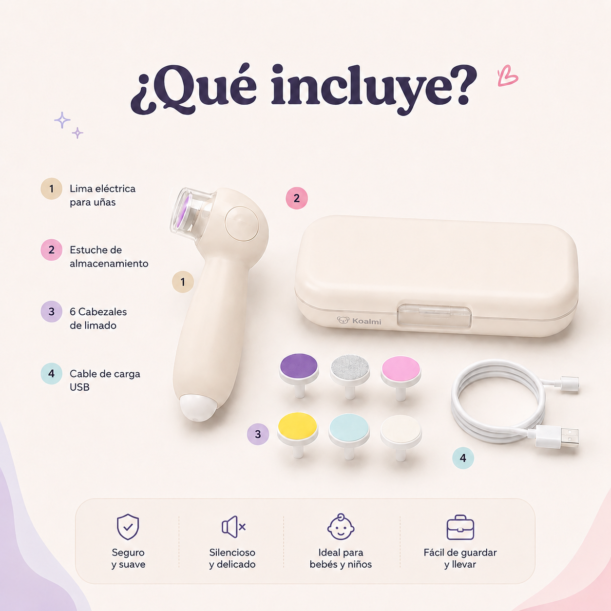 Lima Eléctrica para Uñas de Bebé – Recargable